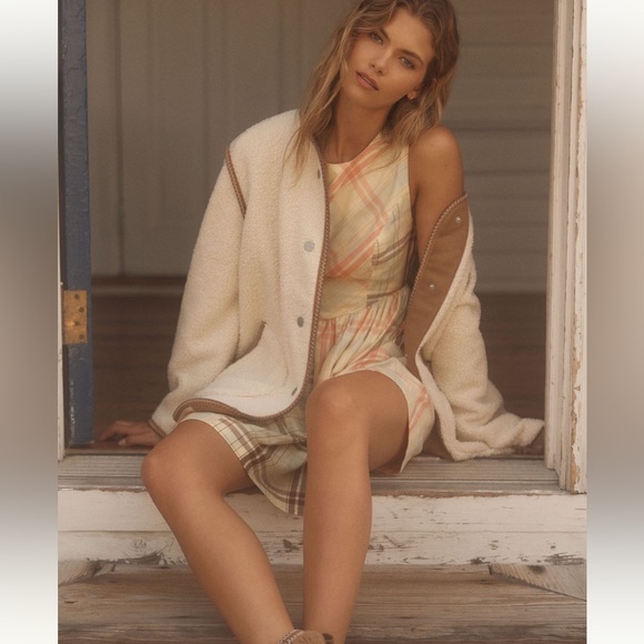 Anthro LYREBIRD sleeveless plaid nap mini dress - Picture 3 of 5